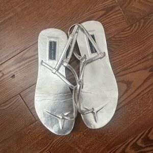 bebe Sport Metallic Silver Sandals